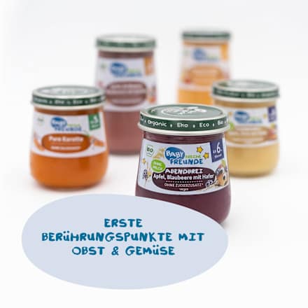 Abendbrei Apfel, Blaubeere mit Hafer ab dem 6. Monat Freche Freunde