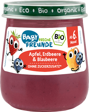 Früchte Apfel, Erdbeere und Blaubeere ab dem 6.Monat Freche Freunde