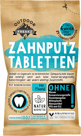 Zahnputztabletten mit Fluorid Outdoor Freakz