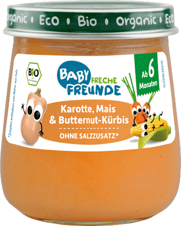 Bio Babybrei Karotte, Mais & Butternut-Kürbis Freche Freunde