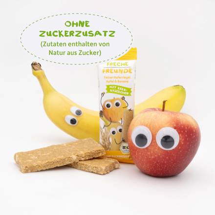 Fruchtriegel Hafer, Apfel & Banane mit Keksstückchen, ab 1 Jahr (3x23 g) Freche Freunde