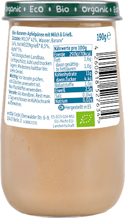 Abendbrei Banane, Apfel mit Grieß ab dem 6. Monat Freche Freunde