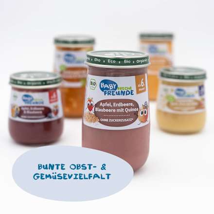Frucht & Getreide mit Apfel, Erdbeere, Blaubeere und Quinoa Freche Freunde