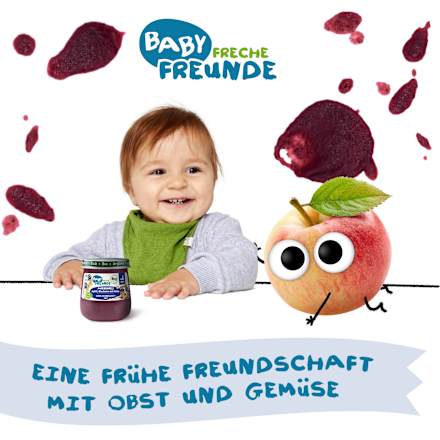 Abendbrei Apfel, Blaubeere mit Hafer ab dem 6. Monat Freche Freunde