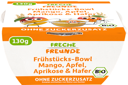Frühstücks-Bowl Mango, Apfel, Aprikose & Hafer ab 8 Monaten Freche Freunde