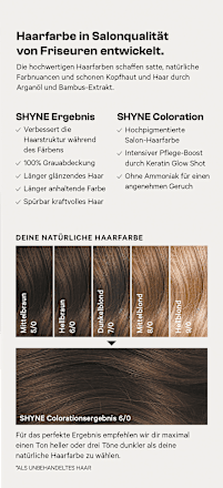 Haarfarbe 6/0 Berlin Hellbraun Natur SHYNE Professional