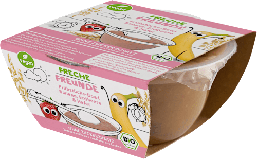 Frühstücks-Bowl Banane, Erdbeere & Hafer ab 8 Monaten  Freche Freunde