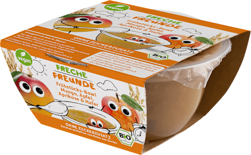 Frühstücks-Bowl Mango, Apfel, Aprikose & Hafer ab 8 Monaten Freche Freunde