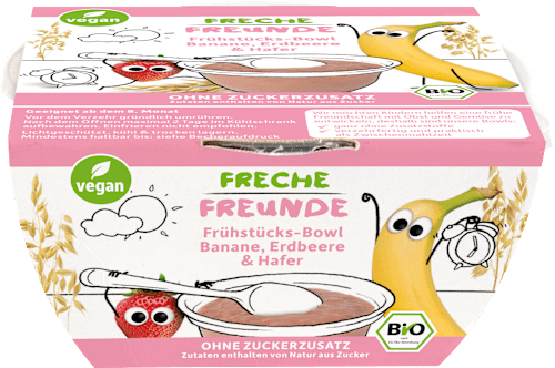 Frühstücks-Bowl Banane, Erdbeere & Hafer ab 8 Monaten  Freche Freunde