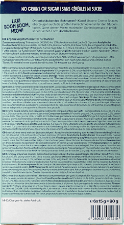 Katzenleckerli Creme Snack sensitiv mit Ente & Jakobsmuschel (6x15 g) Pets Deli