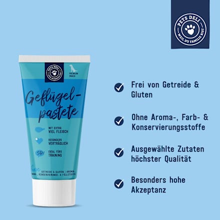 Hundeleckerli Geflügelpastete in der Tube Pets Deli