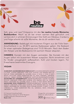 Badebombe LOVELY MEMORIES (6x50 g) BE ROUTINE