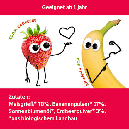 Kindersnack Knusper-Herzchen Banane & Erdbeere, ab 1 Jahr  Freche Freunde