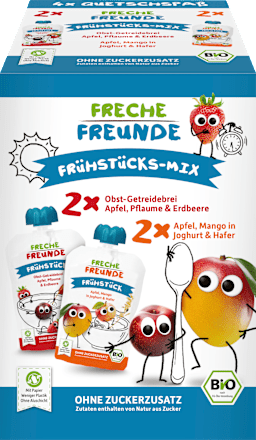 Quetschie Frühstücks-Mix, ab 10 Monaten (4x100 g) Freche Freunde