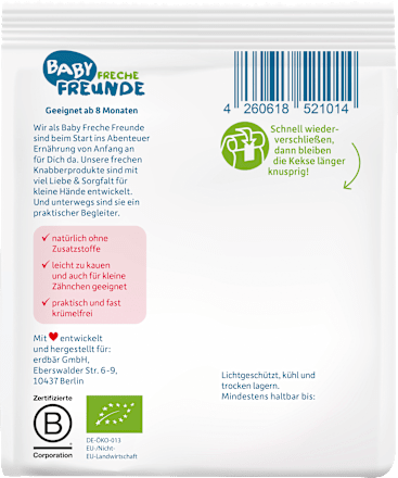 Babykekse Dinkel-Erdbeere, ab dem 8. Monat Freche Freunde