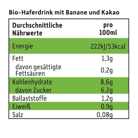 Haferdrink Banane & Kakao  Freche Freunde