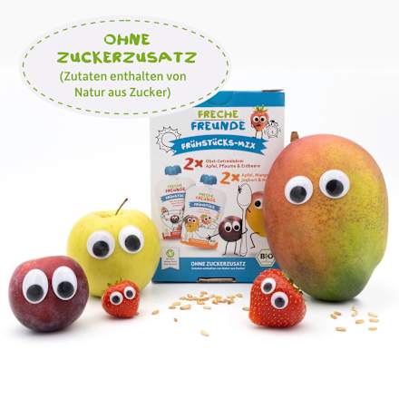 Quetschie Frühstücks-Mix, ab 10 Monaten (4x100 g) Freche Freunde