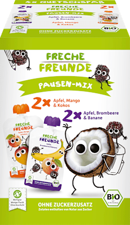 Quetschie Mix, ab 6 Monaten (4x100 g) Freche Freunde