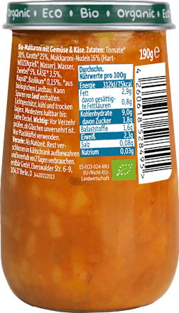 Kašica za bebe - makaroni sa paradajzom i mrkvom, 8+ mj. Freche Freunde