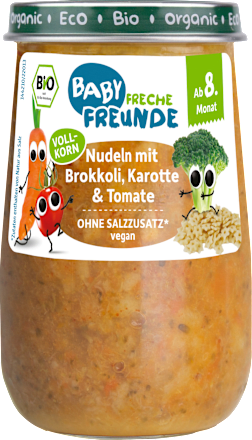Kašica za bebe - pasta s brokulom, mrkvom i paradajzom, 8+ mj. Freche Freunde