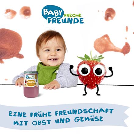 Frucht & Getreide Apfel, Erdbeere, Blaubeere mit Quinoa ab dem 6. Monat Freche Freunde