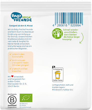 Babykekse Dinkel & Banane, ab dem 8. Monat Freche Freunde
