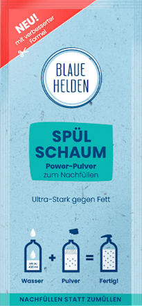Spülmittelschaum Power-Pulver Starterset Blaue Helden