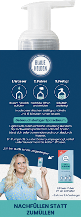 Spülmittelschaum Power-Pulver Starterset Blaue Helden