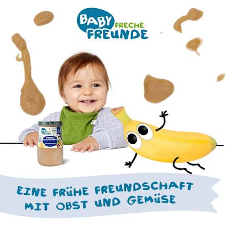 Abendbrei Banane, Apfel, mit Grieß ab dem 6.Monat Freche Freunde