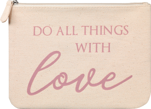 Schminktasche 'do all the things with love' creme Vito & Joe