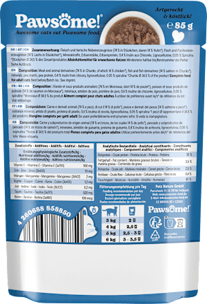 Nassfutter Katze mit Lachs Pawsome