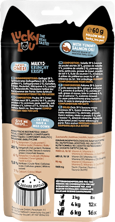 Katzenleckerli Knusperkissen mit Milch, lucky ones Lucky Lou