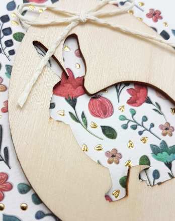 Grußkarte Ostern Holzhase CACTUS