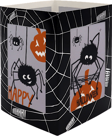 Grußkarte Halloween Teelicht Spinne CACTUS