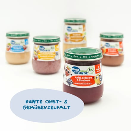 Früchte Apfel, Erdbeere & Blaubeere, ab dem 6. Monat Freche Freunde