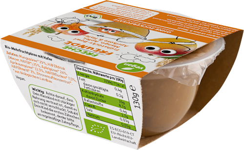 Frühstücks-Bowl Mango, Apfel, Aprikose & Hafer ab 8 Monaten Freche Freunde