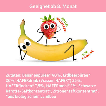 Frühstücks-Bowl Banane, Erdbeere & Hafer ab 8 Monaten  Freche Freunde