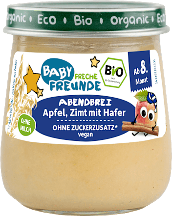Abendbrei Apfel, Zimt mit Hafer, ab dem 8.Monat Freche Freunde