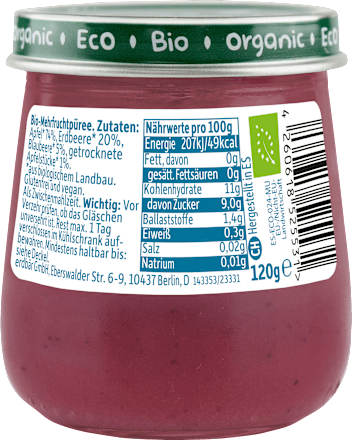 Früchte Apfel, Erdbeere & Blaubeere, ab dem 6. Monat Freche Freunde