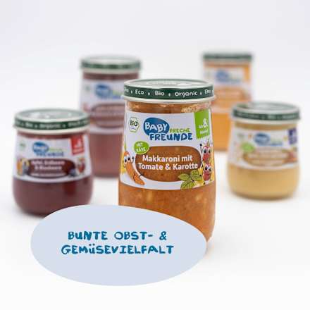 Menü Makkaroni mit Tomate & Karotte ab dem 8. Monat Freche Freunde