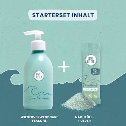 Flüssigseife Lemongras, Seifenkonzentrat Starterset Blaue Helden