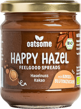 Haselnussmus, "Happy Hazel" Feelgood Spreads, Haselnuss Kakao oatsome