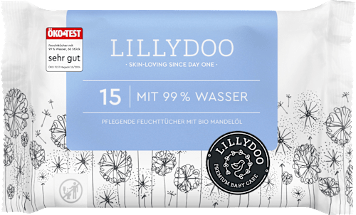 Feuchttücher mit 99% Wasser, Reisegröße  Lillydoo