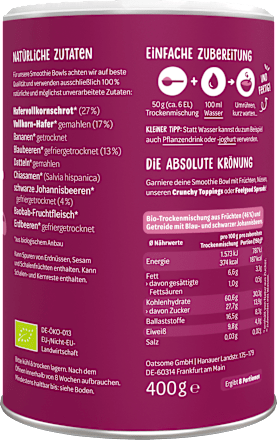 Smoothie Bowl Pulver Benjamin Blaubeer, Blaubeere & Johannisbeere oatsome