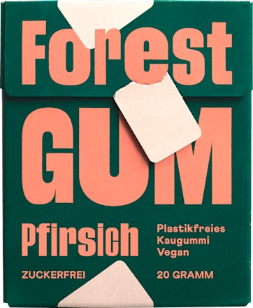 Kaugummi, Pfirsich, zuckerfrei (10 Stück) Forest GUM