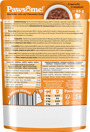 Nassfutter Katze mit Huhn, Adult Pawsome