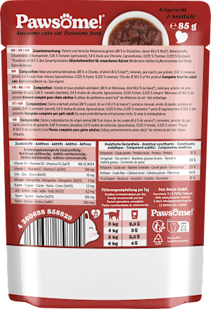 Nassfutter Katze mit Rind Pawsome