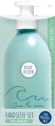 Handseife-Starterset Fresh Lemongrass Blaue Helden