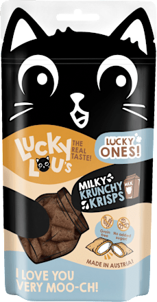 Katzenleckerli Knusperkissen mit Milch, lucky ones Lucky Lou