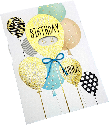 Edition Colibri Geburtstagskarte Mit Umschlag A6 – „Happy Birthday“ Ballon-Design, Made In Germany